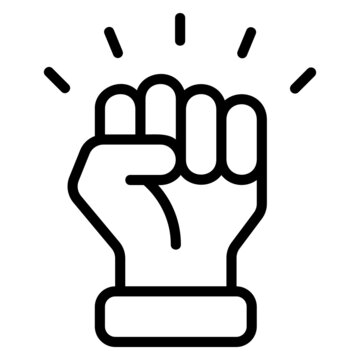 Hand Fist Up line icon