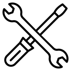 Wrench Screwdriver line icon