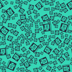 Black Advertising icon isolated seamless pattern on green background. Concept of marketing and promotion process. Responsive ads. Social media advertising. Vector