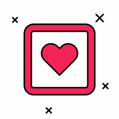 Filled outline Like heart icon isolated on white background. Counter Notification Icon. Follower Insta. Vector