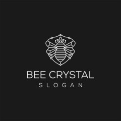 Simple Vector Logo Design Shaped Diamonds and Bee