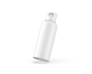 Blank cosmetic bottle with flip top cap for branding and mockup, 3d illustration