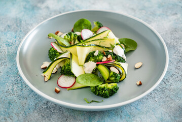 fresh spring salad with nuts