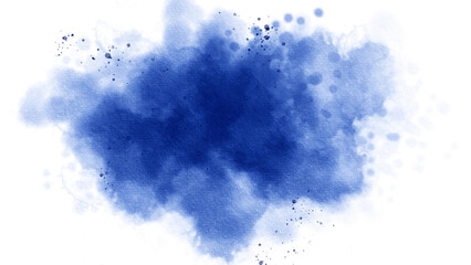 abstract blue watercolor splash brush isolated in white background. Blue Dust Explosion Isolated on White Background. Abstract hand drawn watercolor stains background.