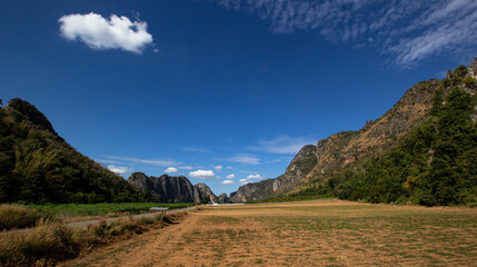 Beautiful landscape of mountain and blue sky