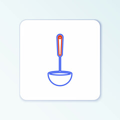 Line Kitchen ladle icon isolated on white background. Cooking utensil. Cutlery spoon sign. Colorful outline concept. Vector