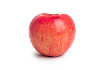 The whole picked red Fuji apple fruit, cultivar developed in Fujisaki, Aomori, Japan, isolated on the white background.