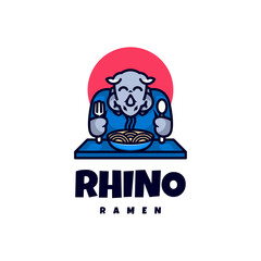 Illustration vector graphic of Rhino Ramen, good for logo design