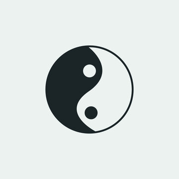 Yin yang vector icon illustration sign