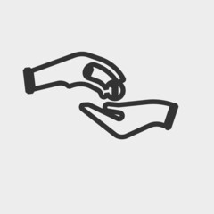 Fototapeta premium Financial aid vector icon illustration sign