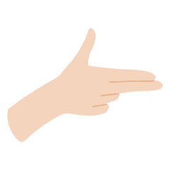 Shooting hand vector illustration in flat color design