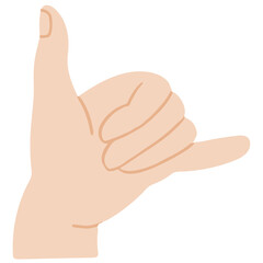 Call me hand sign vector illustration in flat color design