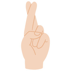 Good luck hand sign vector illustration in flat color design