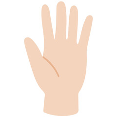 Number five hand sign vector illustration in flat color design