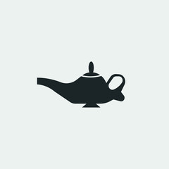 Magic lamp vector icon illustration sign