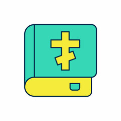 Fototapeta premium Filled outline Holy bible book icon isolated on white background. Vector