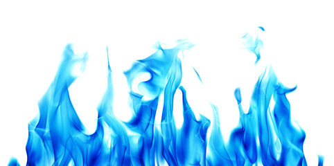 cyan flame hot sparks isolated on white