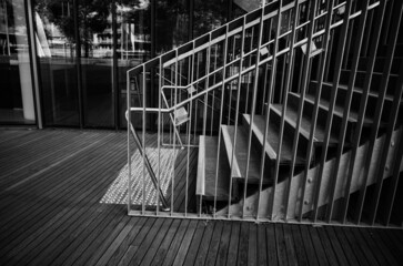 black and white staircase