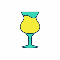 Filled outline Glass of beer icon isolated on white background. Vector