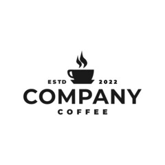 illustration of a hot coffee cup. coffee shop logo vector template.