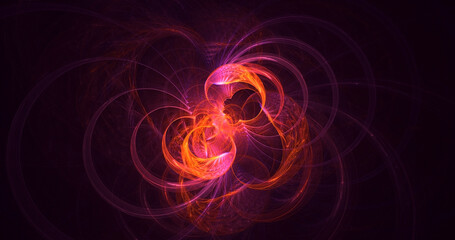 3D rendering abstract multicolor technology fractal light background