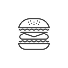 Cheeseburger burger line icon