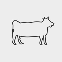 Cow vector icon illustration sign