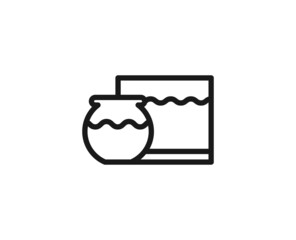 Black line icon on white background