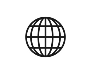 Globe line icon on white background
