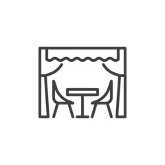 Terrace cafe line icon
