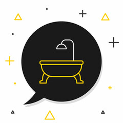 Line Bathtub icon isolated on white background. Colorful outline concept. Vector