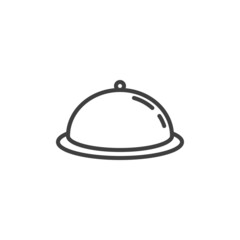 Restaurant cloche line icon