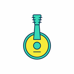 Filled outline Banjo icon isolated on white background. Musical instrument. Vector