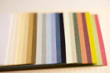 Samples sheet of papers RAL soft color