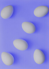  eggs on violet background