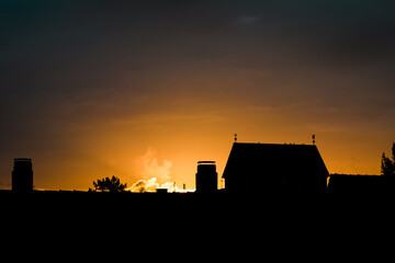 Obraz premium sunset in the city