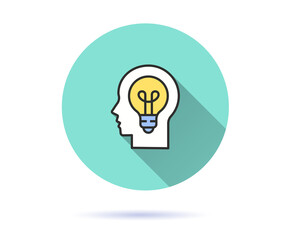 Innovation icon with long shadow for graphic and web design.