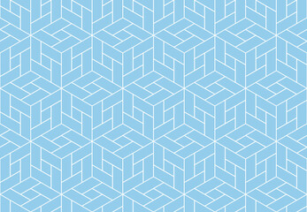 The geometric pattern with lines. Seamless vector background. White and blue texture. Graphic modern pattern. Simple lattice graphic design
