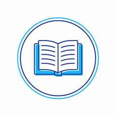 Filled outline Open book icon isolated on white background. Vector