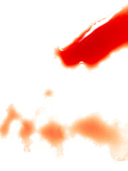 Red blood isolated on a white background.