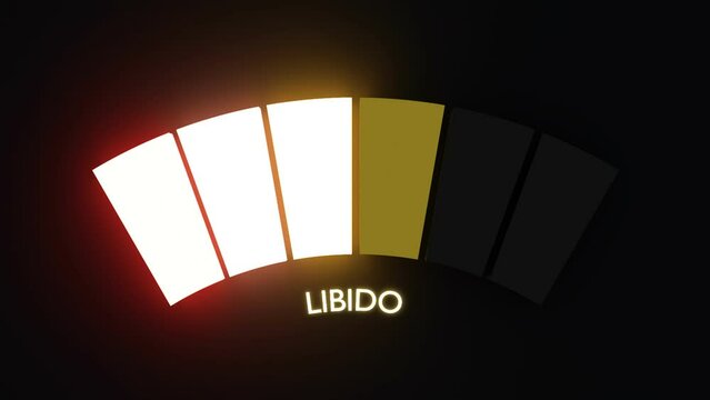 The libido level measuring device. Neon shine scale. 3D render