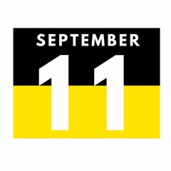 September 11 . Flat daily calendar icon .date ,day, month .calendar for the month of September
