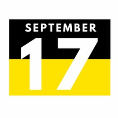 September 17 . Flat daily calendar icon .date ,day, month .calendar for the month of September