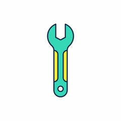 Filled outline Wrench spanner icon isolated on white background. Spanner repair tool. Service tool symbol. Vector