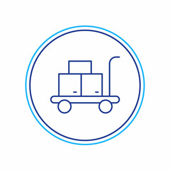 Filled outline Trolley suitcase icon isolated on white background. Traveling baggage sign. Travel luggage icon. Vector