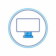 Filled outline Computer monitor icon isolated on white background. PC component sign. Vector
