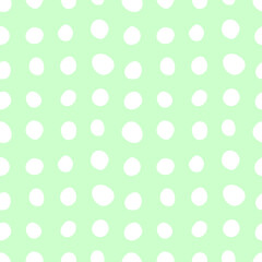 Spotty abstract vector seamless pattern. Polka dot, circles, spots, stains, bubbles, stones in row. Design for fabric, funny cute print. Repetitive graphic background and texture