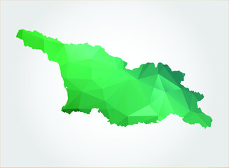 Georgia Green Color on white background polygonal
