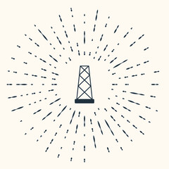 Grey Antenna icon isolated on beige background. Radio antenna wireless. Technology and network signal radio antenna. Abstract circle random dots. Vector