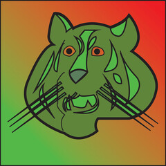 green cat head vector